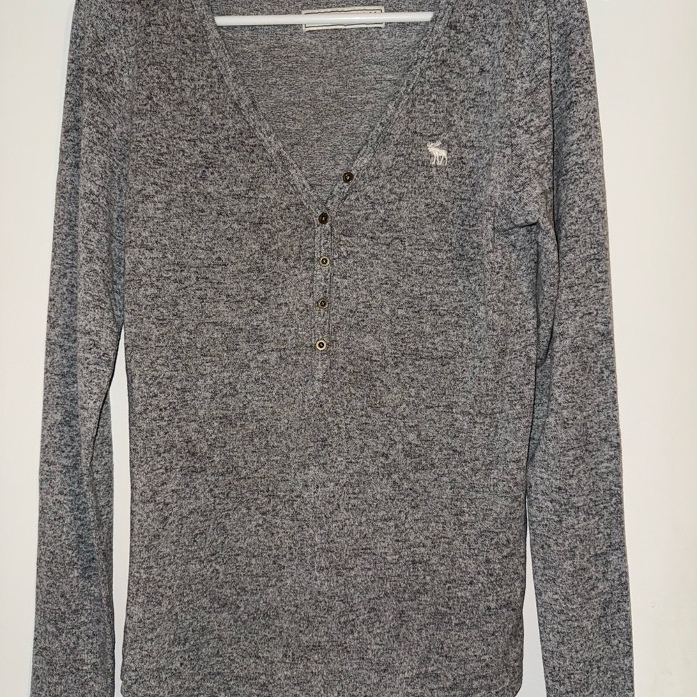 Abercrombie & Fitch Charcoal Henley Shirt
